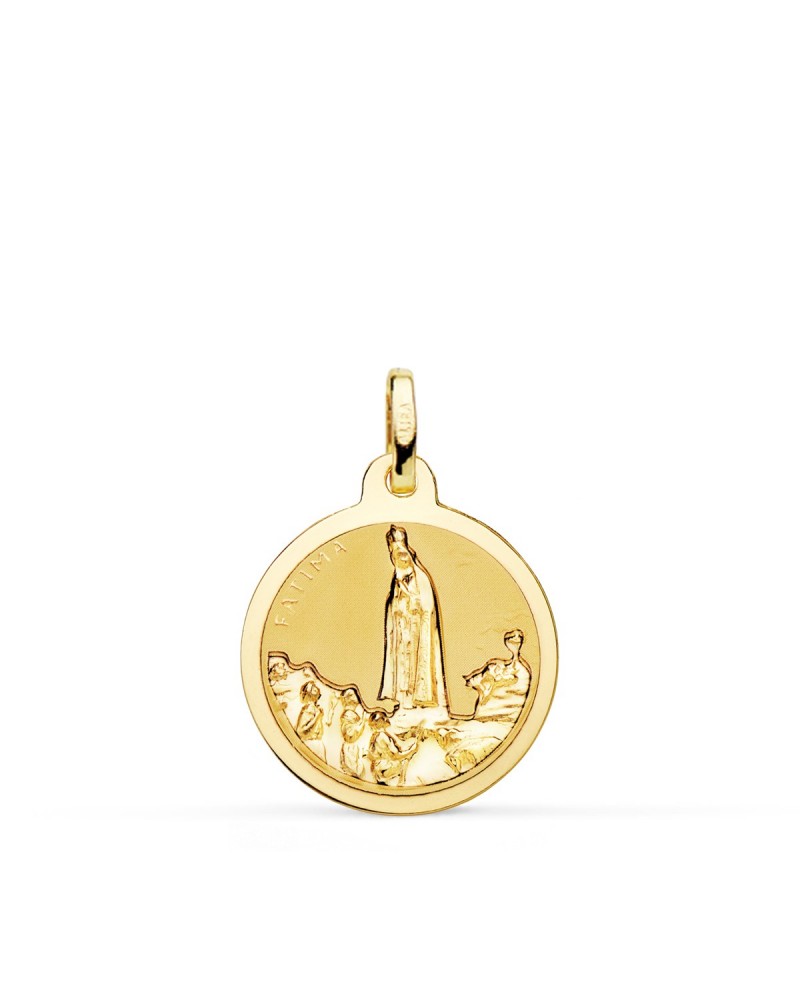 Medalla oro 18k Virgen de Fátima 18 mm