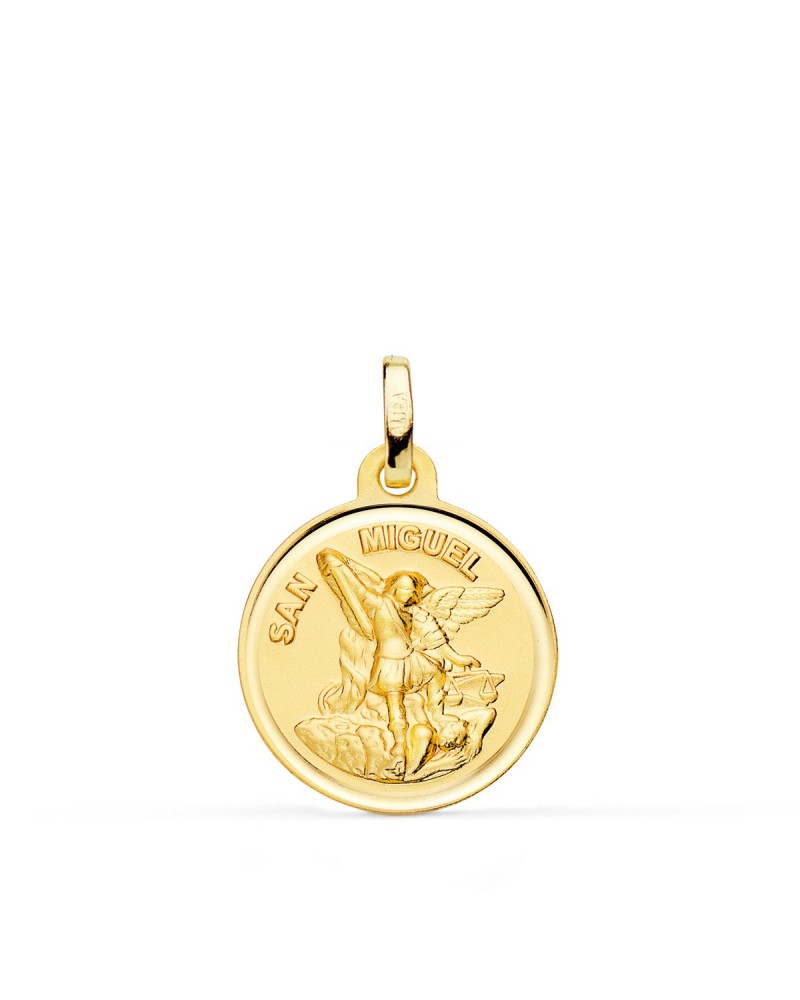 Medalla San Miguel oro 18k amarillo 18mm