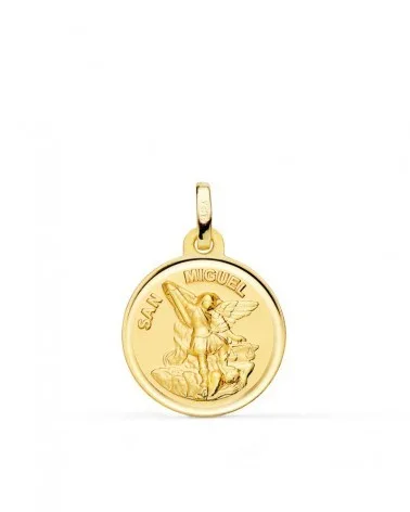 Medalla San Miguel oro 18k amarillo 18mm