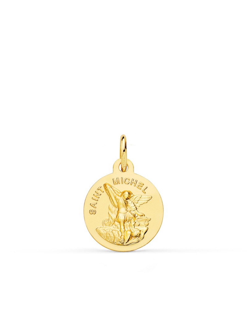 Medalla San Miguel oro 18k amarillo 14mm