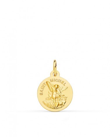 Medalla San Miguel oro 18k amarillo 14mm