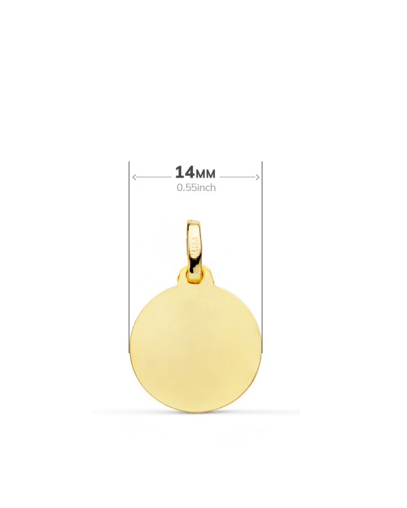Medalla San Miguel oro 18k amarillo 14mm