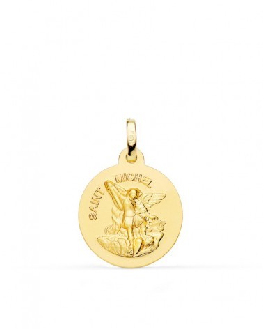 Medalla San Miguel oro 18k amarillo 18mm