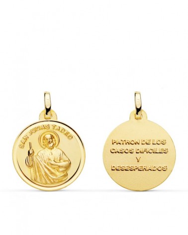 Medalla San Judas Tadeo oro 18k 18mm