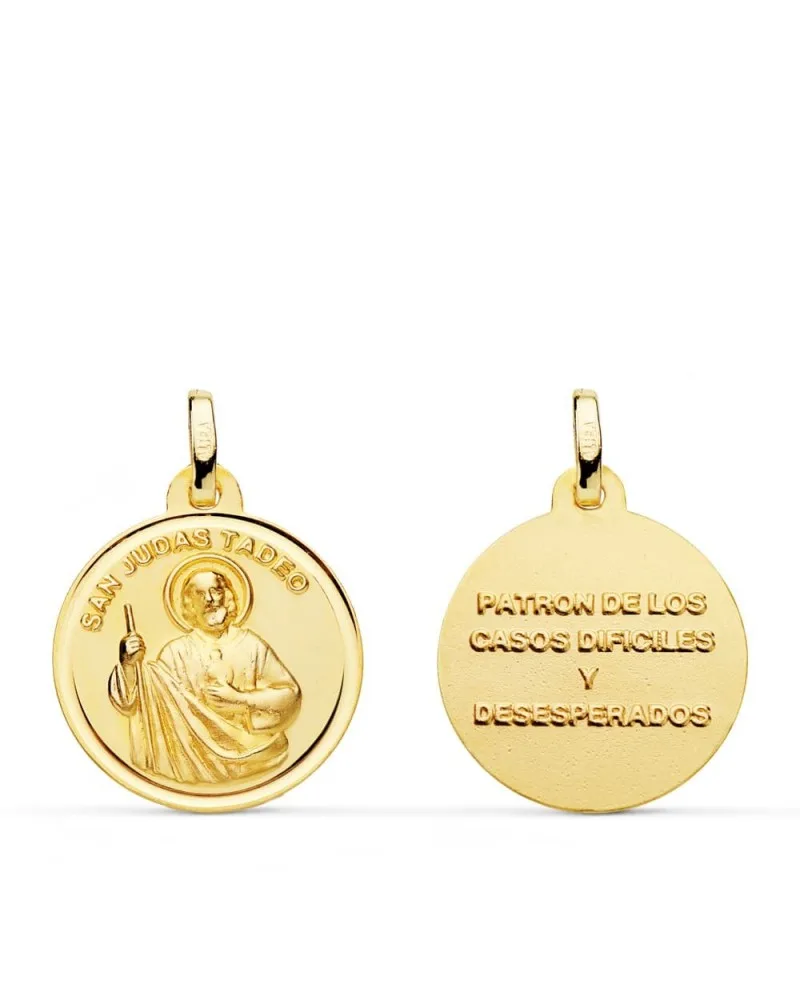 Medalla San Judas Tadeo oro 18k 18mm