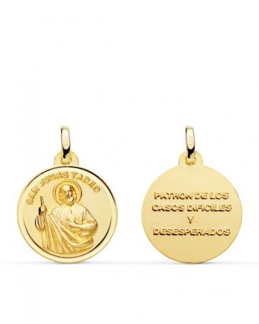 Medalla San Judas Tadeo oro 18k 18mm
