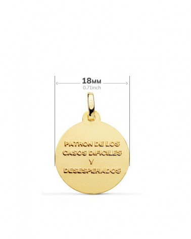 Medalla San Judas Tadeo oro 18k 18mm