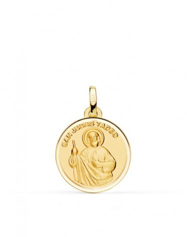 Medalla oro 18k San Judas Tadeo 18mm