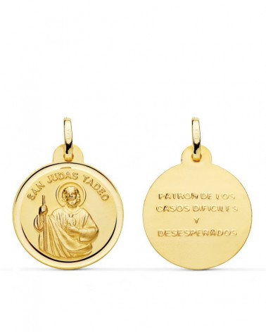 Medalla San Judas Tadeo oro 18k amarillo 24mm