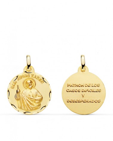 Medalla San Judas Tadeo oro 18k 20mm
