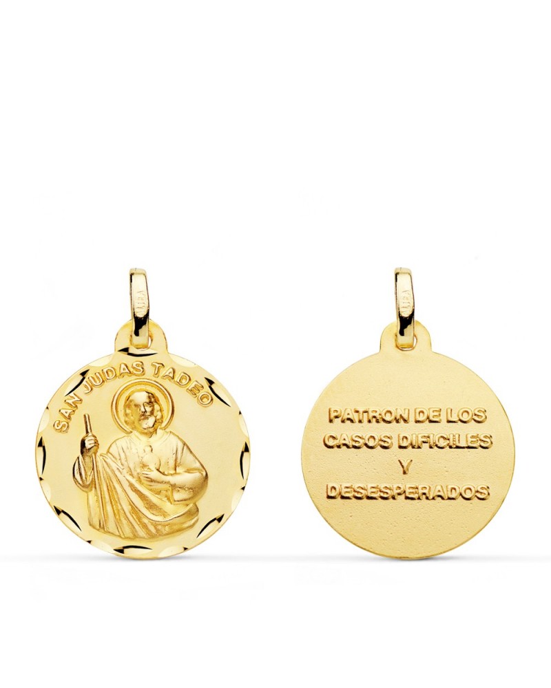 Medalla San Judas Tadeo oro 18k 20mm