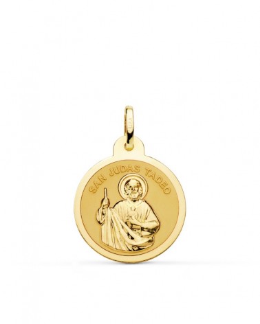 Medalla oro 18k San Judas Tadeo 18 mm