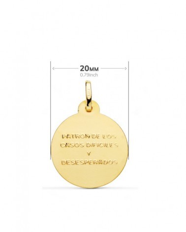 Medalla oro 18k San Judas Tadeo 20 mm