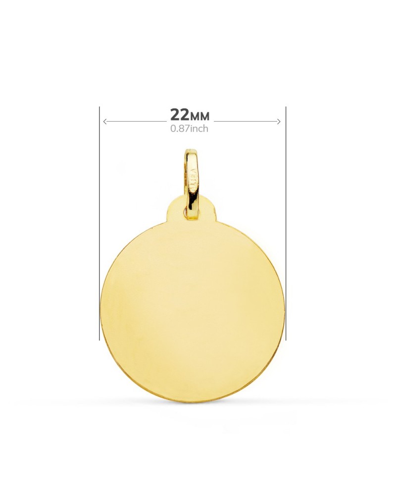 Medalla oro 18k San José bisel 22mm