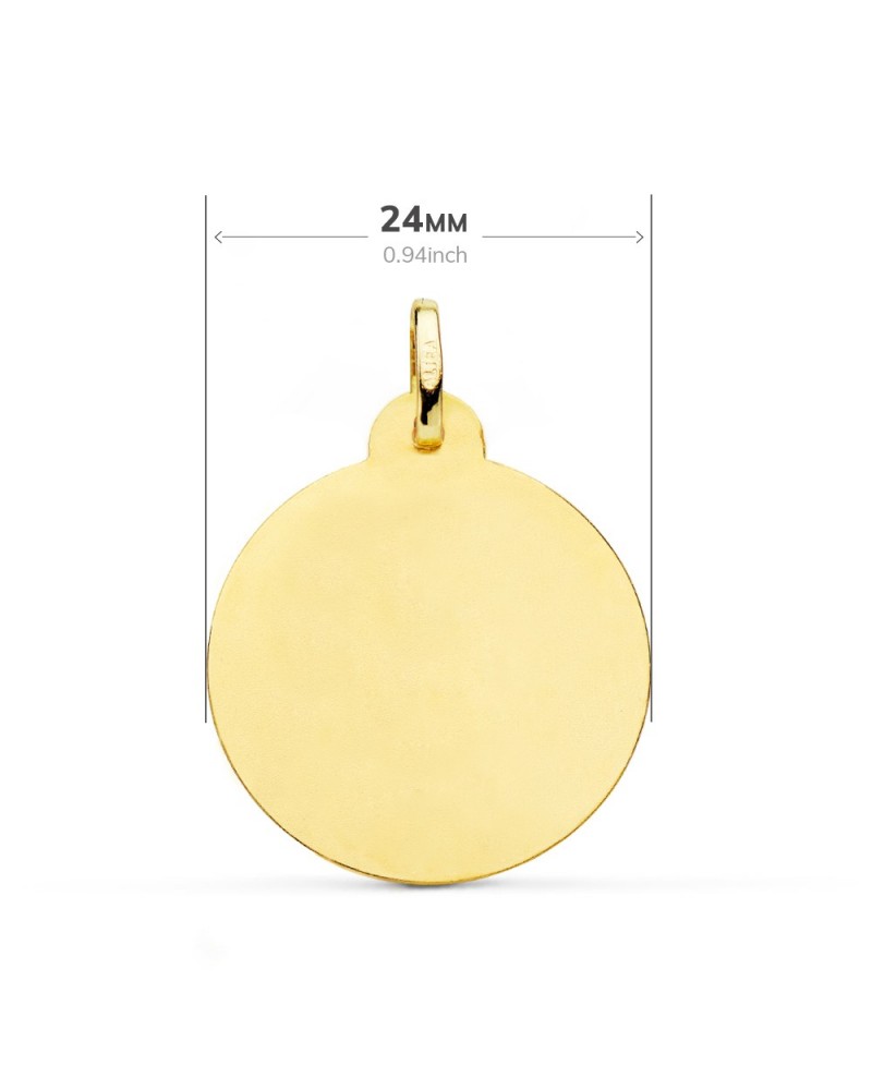 Medalla oro 18k San José bisel 24mm