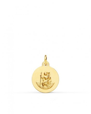 Medalla oro 18k San Cristóbal 12mm