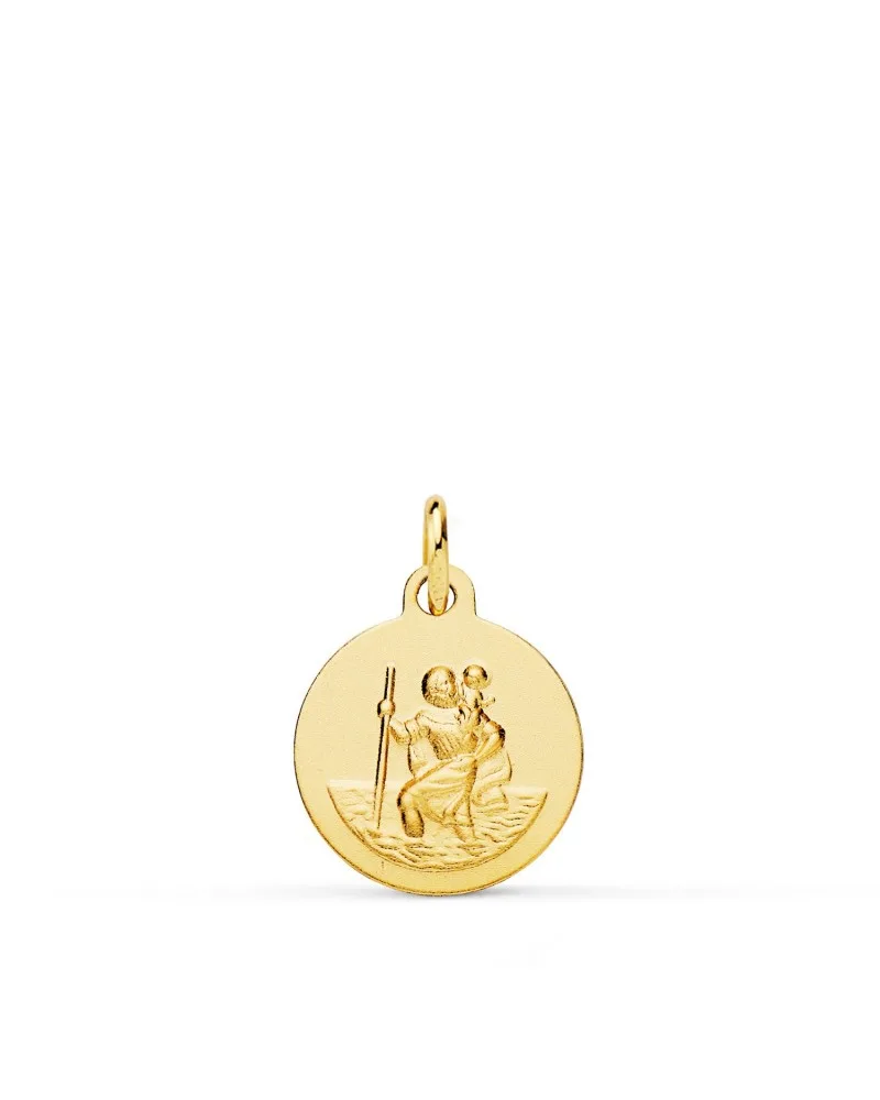 Medalla oro 18k San Cristóbal 14mm