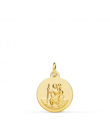 Medalla oro 18k San Cristóbal 14mm