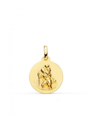 Medalla oro 18k San Cristóbal 16mm