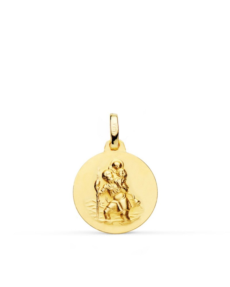 Medalla oro 18k San Cristóbal 16mm
