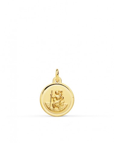 Medalla San Cristóbal oro 18k amarillo 12mm