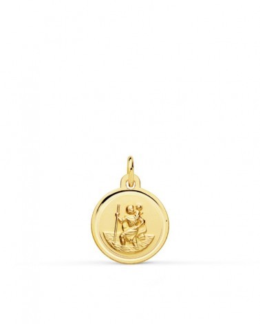 Medalla San Cristóbal oro 18k amarillo 12mm