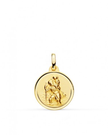 Medalla San Cristóbal oro 18k amarillo 16mm