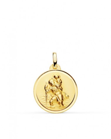Medalla oro 18k San Cristóbal 18mm