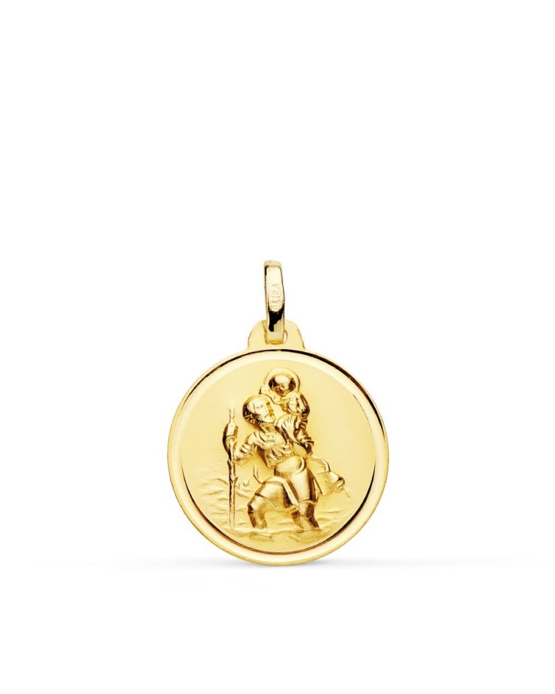 Medalla oro 18k San Cristóbal 18mm