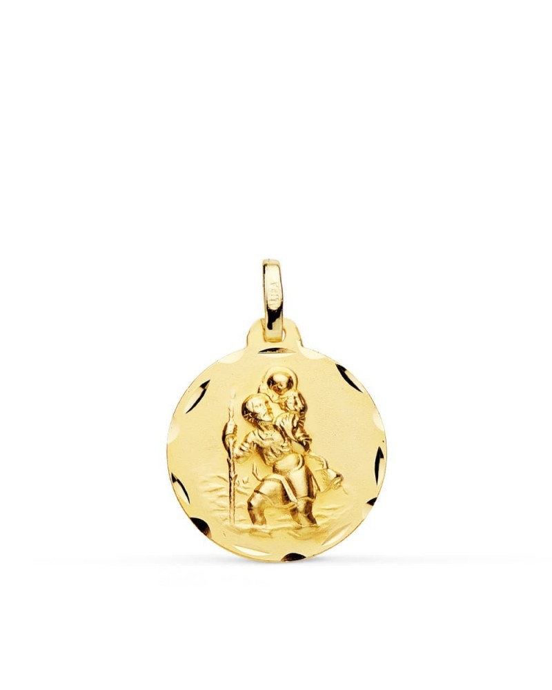 Medalla oro 18k San Cristóbal 18 mm