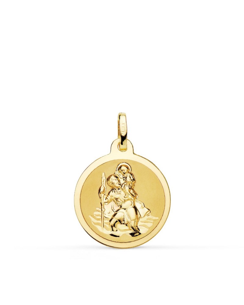 Medalla San Cristóbal oro 18k amarillo 18mm