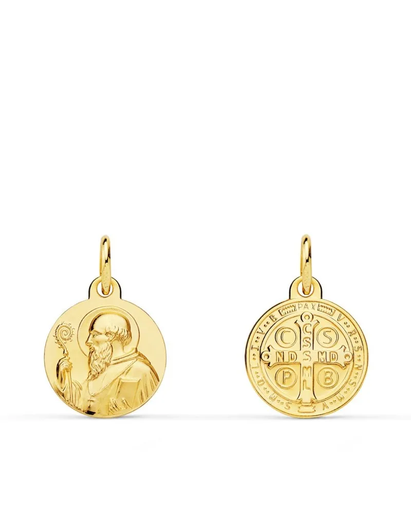 Escapulario oro 18k San Benito 12mm