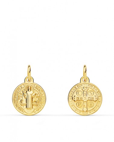 Escapulario San Benito oro 18k 12mm