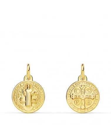 Escapulario San Benito oro 18k 12mm