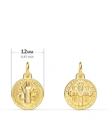 Escapulario San Benito oro 18k 12mm