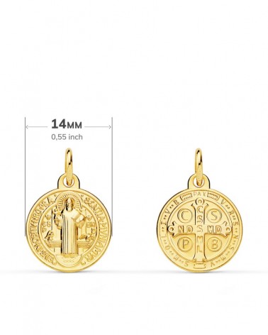 Escapulario San Benito oro 18k 14mm