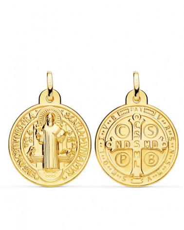 Escapulario San Benito oro 18k 24mm peso 3,6 gramos