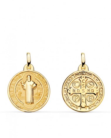 Escapulario San Benito oro 18k 18mm