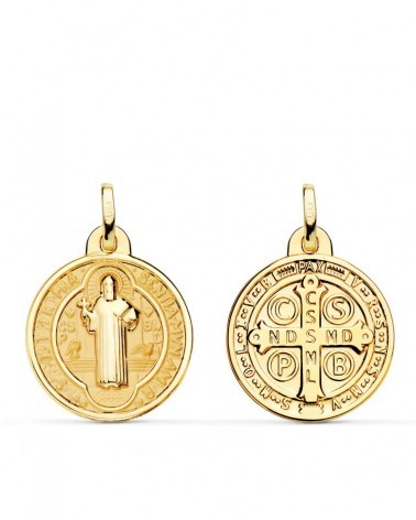 Escapulario San Benito oro 18k 20mm