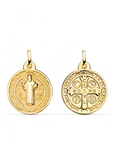 Escapulario oro 18k San Benito 24mm