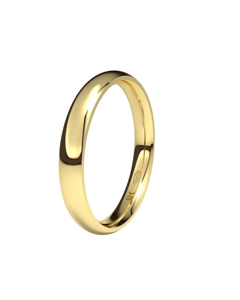 Alianza de boda oro amarillo 18k 3mm almendra brillo