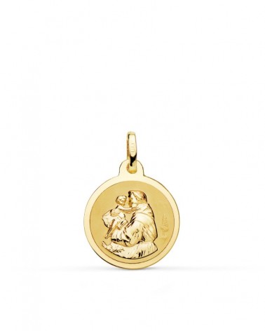 Medalla San Antonio oro 18k amarillo 16mm