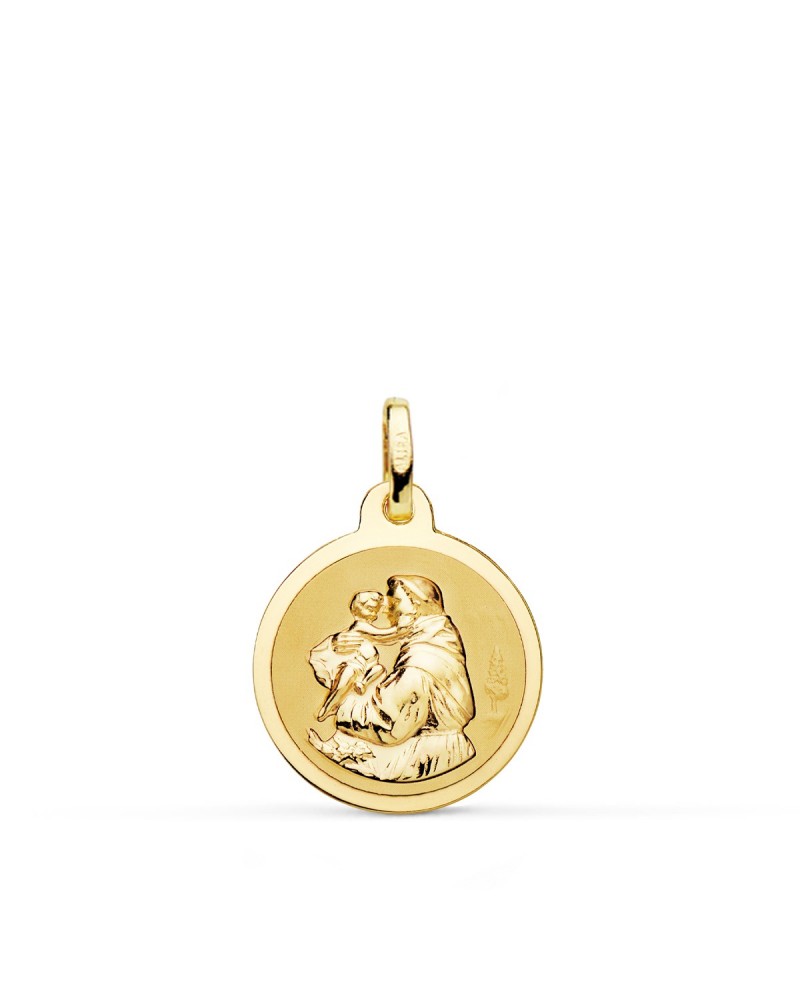 Medalla San Antonio oro 18k amarillo 16mm