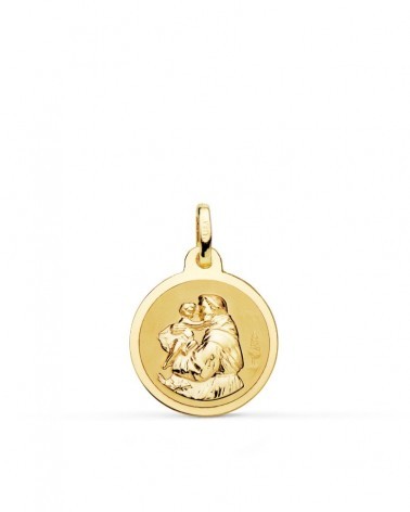 Medalla San Antonio oro 18k amarillo 16mm