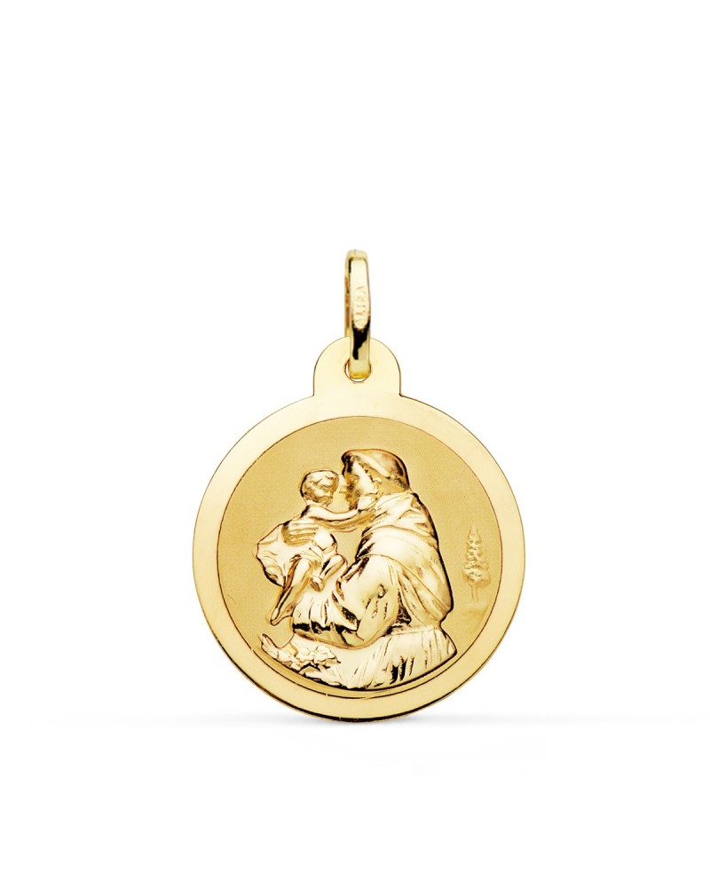 Medalla San Antonio oro 18k amarillo 22mm