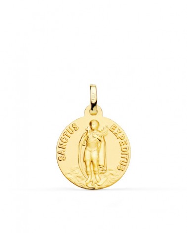 Medalla oro 18k San Expedito 18mm