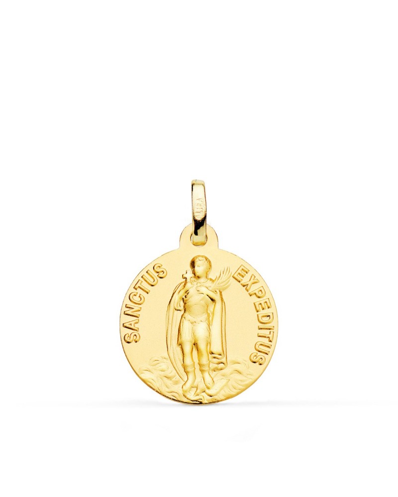 Medalla oro 18k San Expedito 18mm