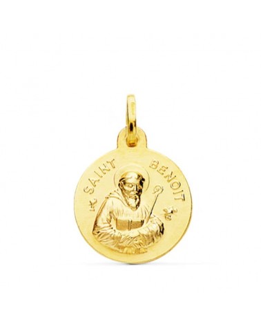 Medalla oro 18k San Benito 16 mm