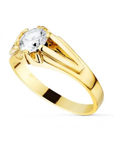 Solitario oro 18k hombre circonita 8mm
