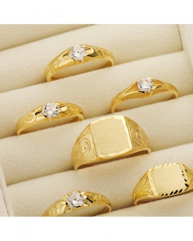 Sello oro 18k amarillo cruz de la vida 12x10mm